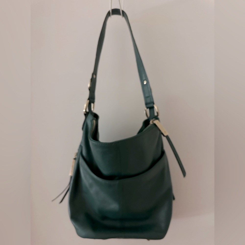 B. Makowsky Teal leather handbag